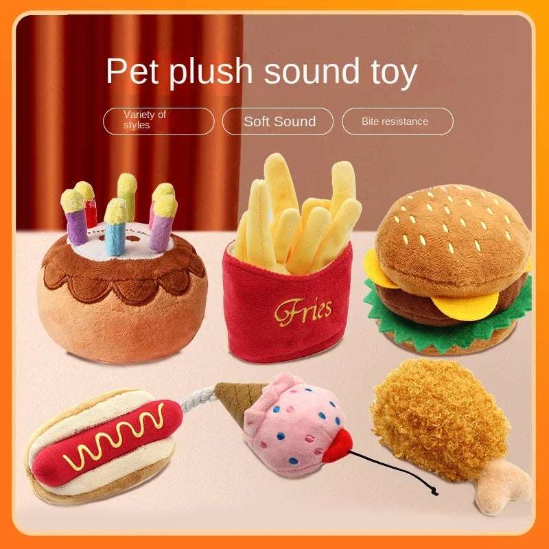 Fast Food Plush Squeaky Toy Set