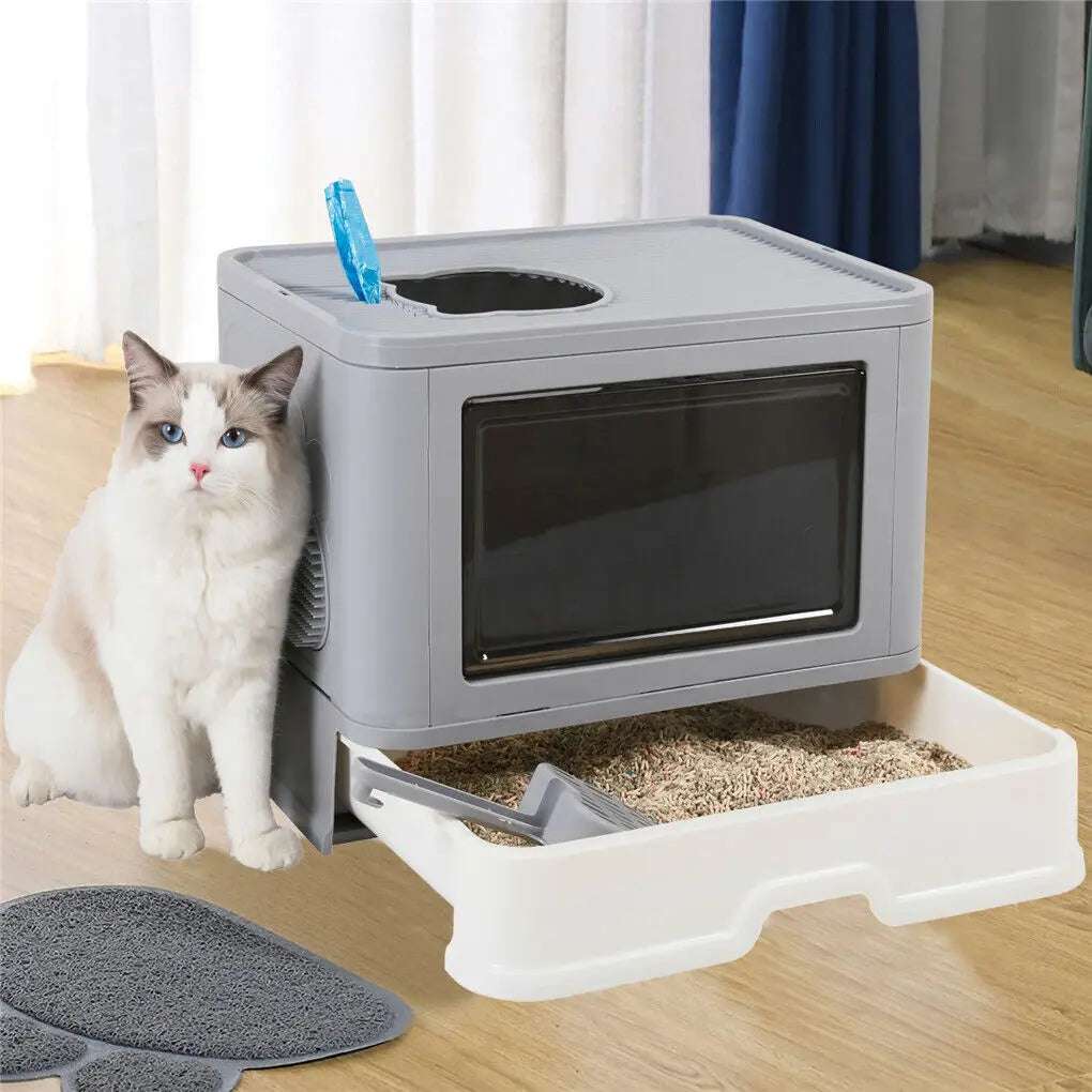 Odor-Controlling Covered Cat Litter Box