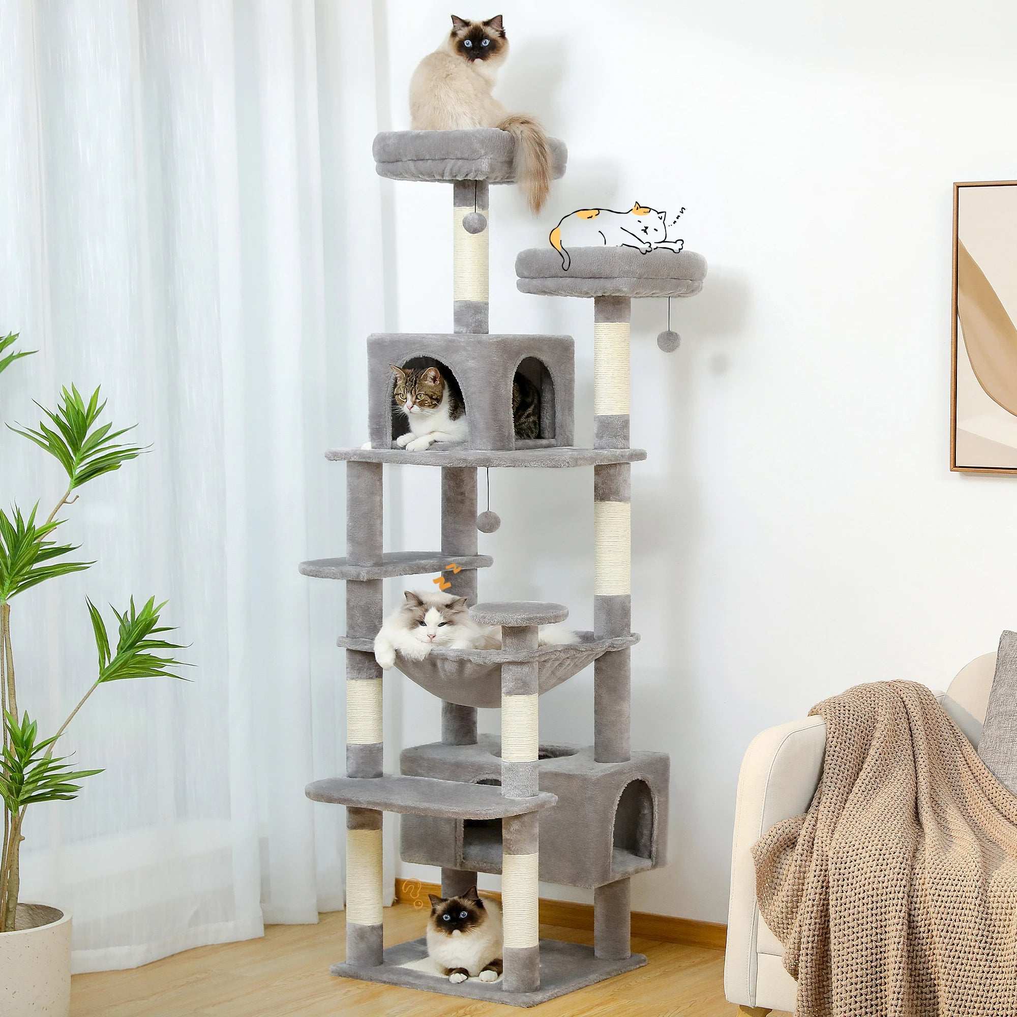 Large Cat Tree Tower for Indoor