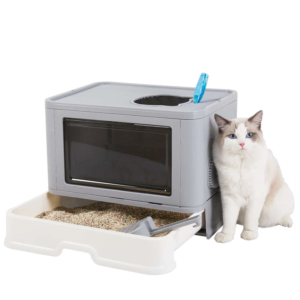 Odor-Controlling Covered Cat Litter Box