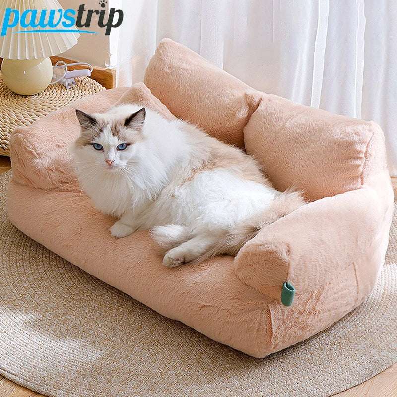 Cozy Plush Cat Bed Sofa