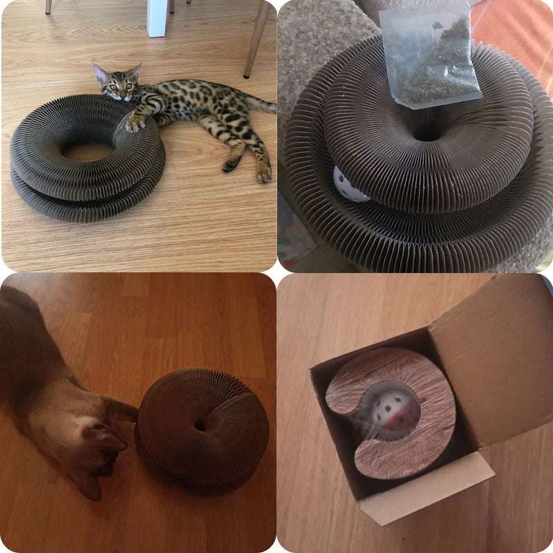 Interactive Cat Scratching Board with Bell Toy
