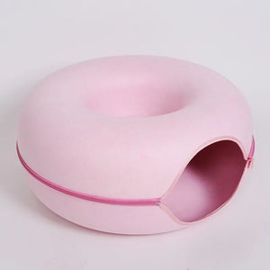 Donut Cat Bed with Tunnel