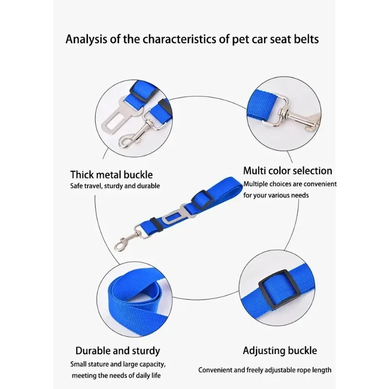 Adjustable Car Seat Belt Harness for Dogs - Crash-Tested Safety & Comfort