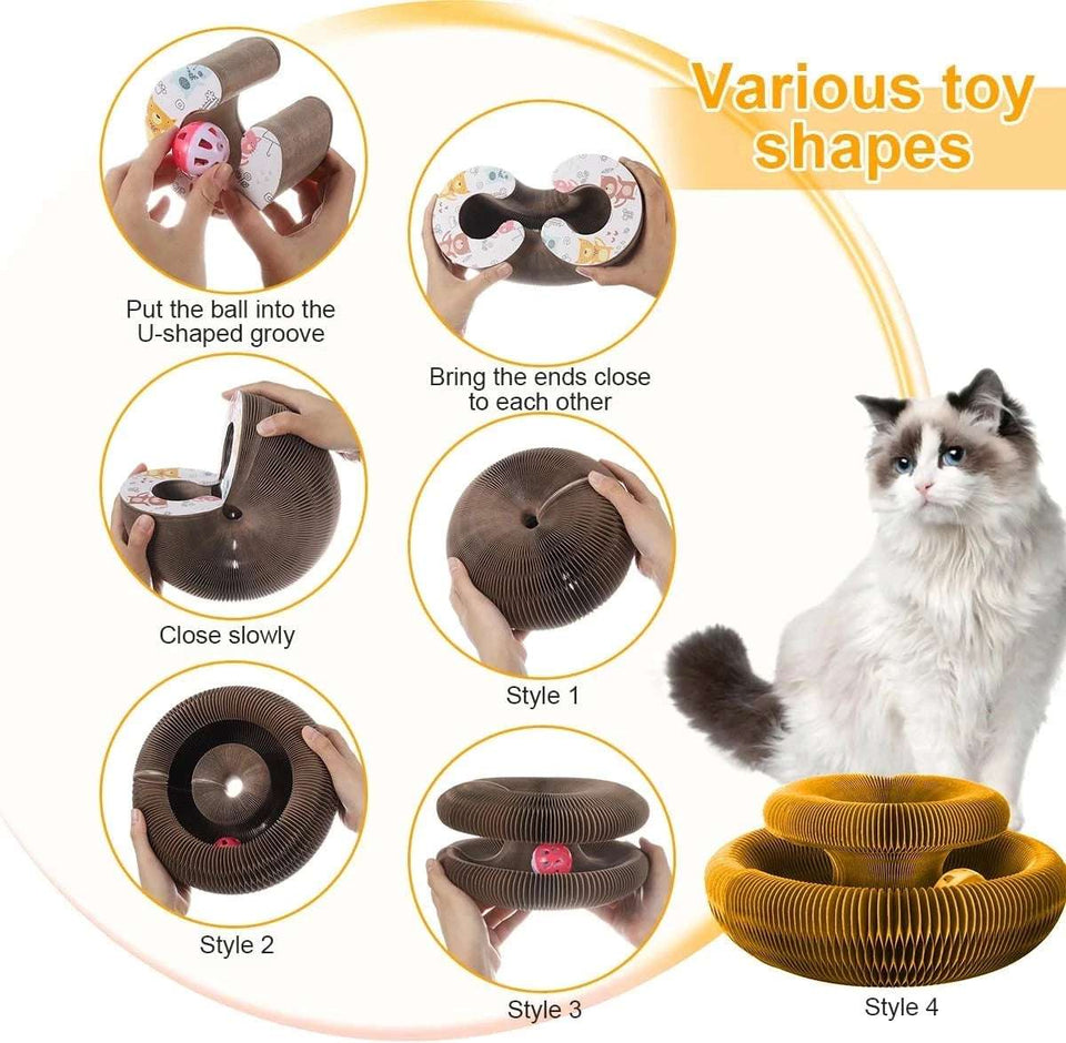 Interactive Cat Scratching Board with Bell Toy
