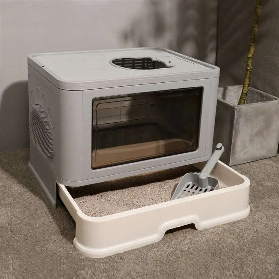 Odor-Controlling Covered Cat Litter Box
