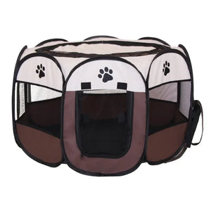 Portable Octagonal Pet Tent - Foldable Playpen with Removable Cover for Cats & Dogs