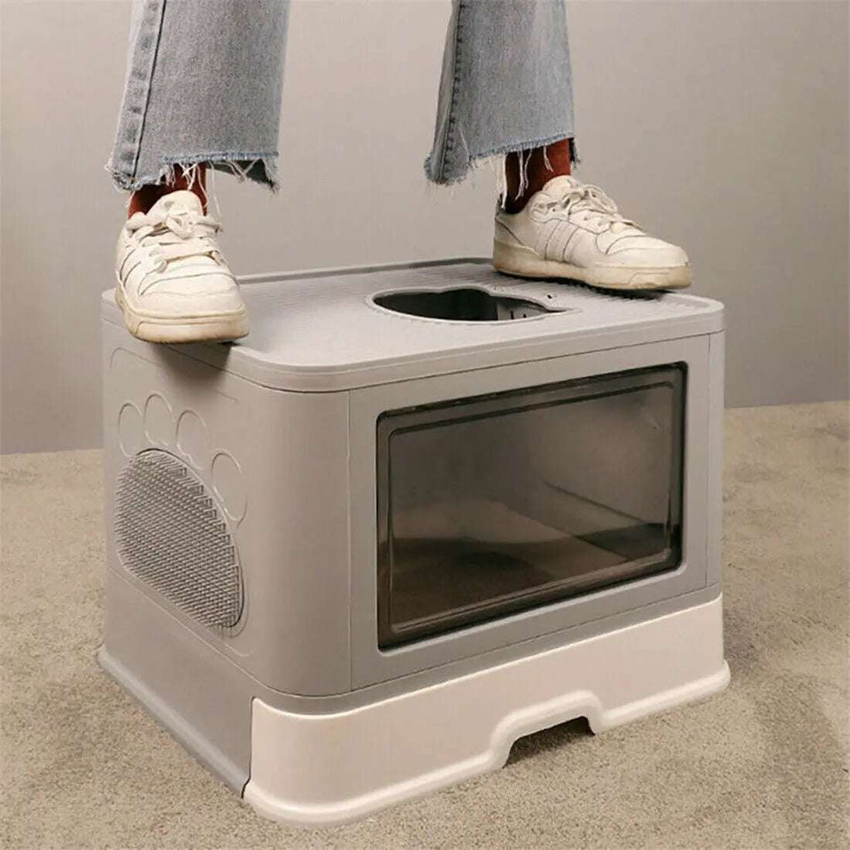 Odor-Controlling Covered Cat Litter Box