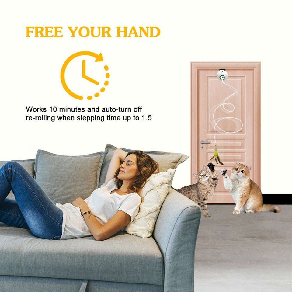 Automatic Interactive Cat feather Toy