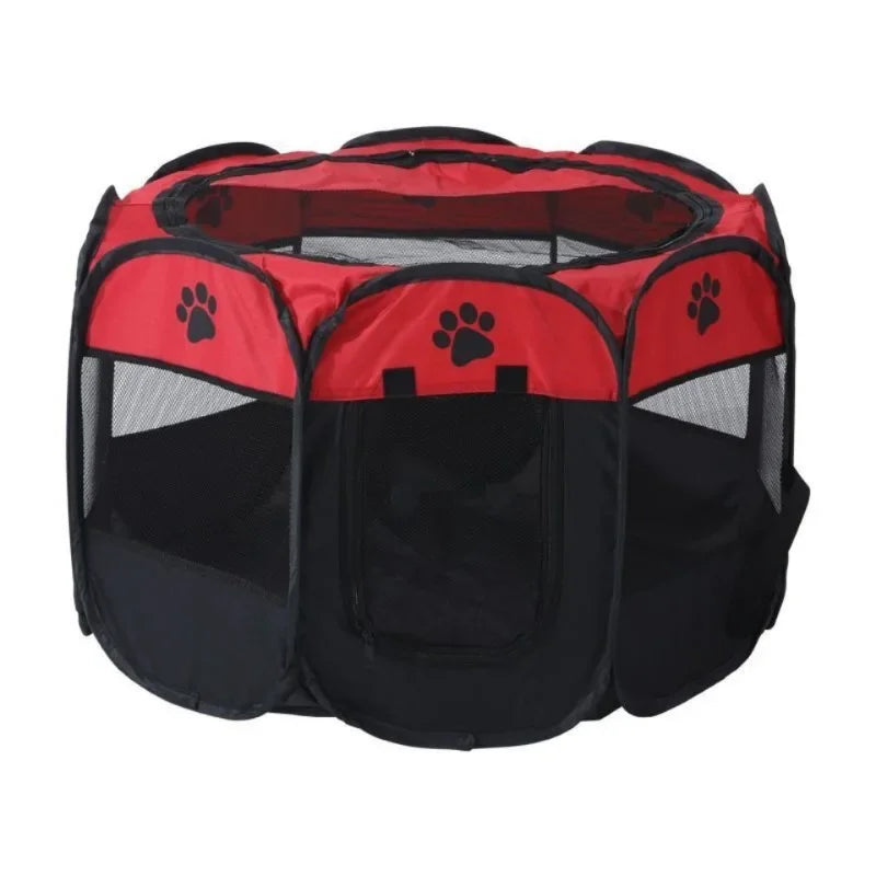 Portable Octagonal Pet Tent - Foldable Playpen with Removable Cover for Cats & Dogs