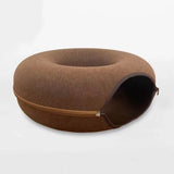 Donut Cat Bed with Tunnel