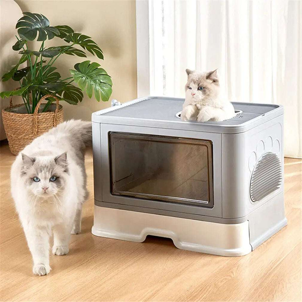 Odor-Controlling Covered Cat Litter Box