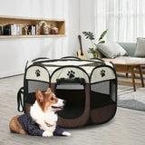 Portable Octagonal Pet Tent - Foldable Playpen with Removable Cover for Cats & Dogs